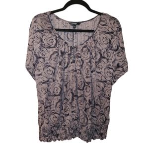 3/$30! George Floral Short Sleeve Blouse‎